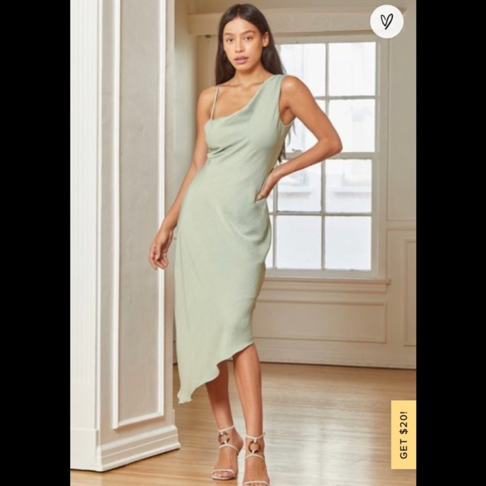 Elegant One-Shoulder Green Dress